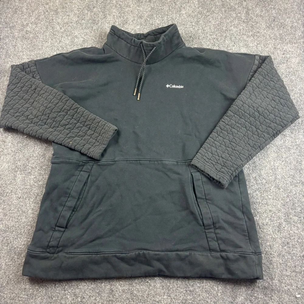 COLUMBIA Women’s Black Sunday Summit Oversize Funnel Pullover quilted sleeve - L - Picture 1 of 7